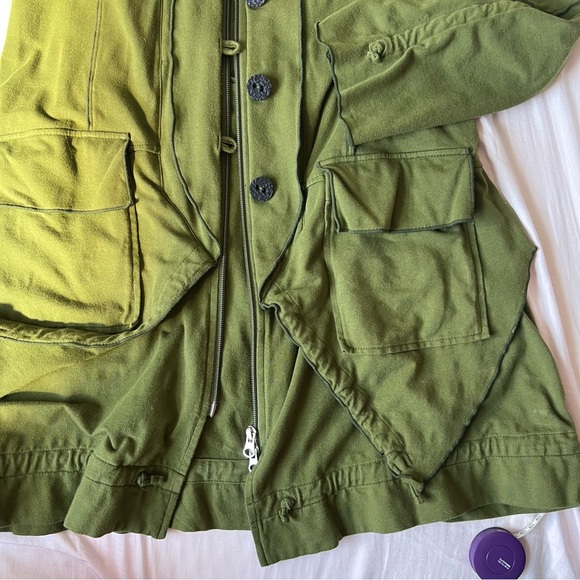 Neon Buddha L Forest Green Zip Jacket/coat/tunic - Picture 6 of 12